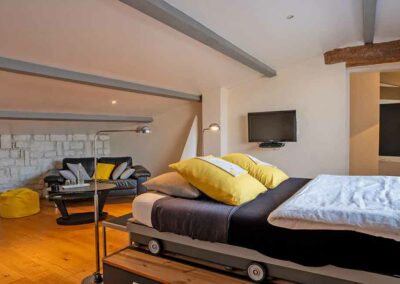 Chambre d'hôtes 2 personnes Sous-les-Étoiles, vue intérieure. Maison d'hôtes Metafort à Méthamis en Provence 2026